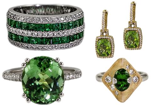 Emerald, Peridot, & Tourmaline Jewelry Available at Henne Jewelers in Pittsburgh