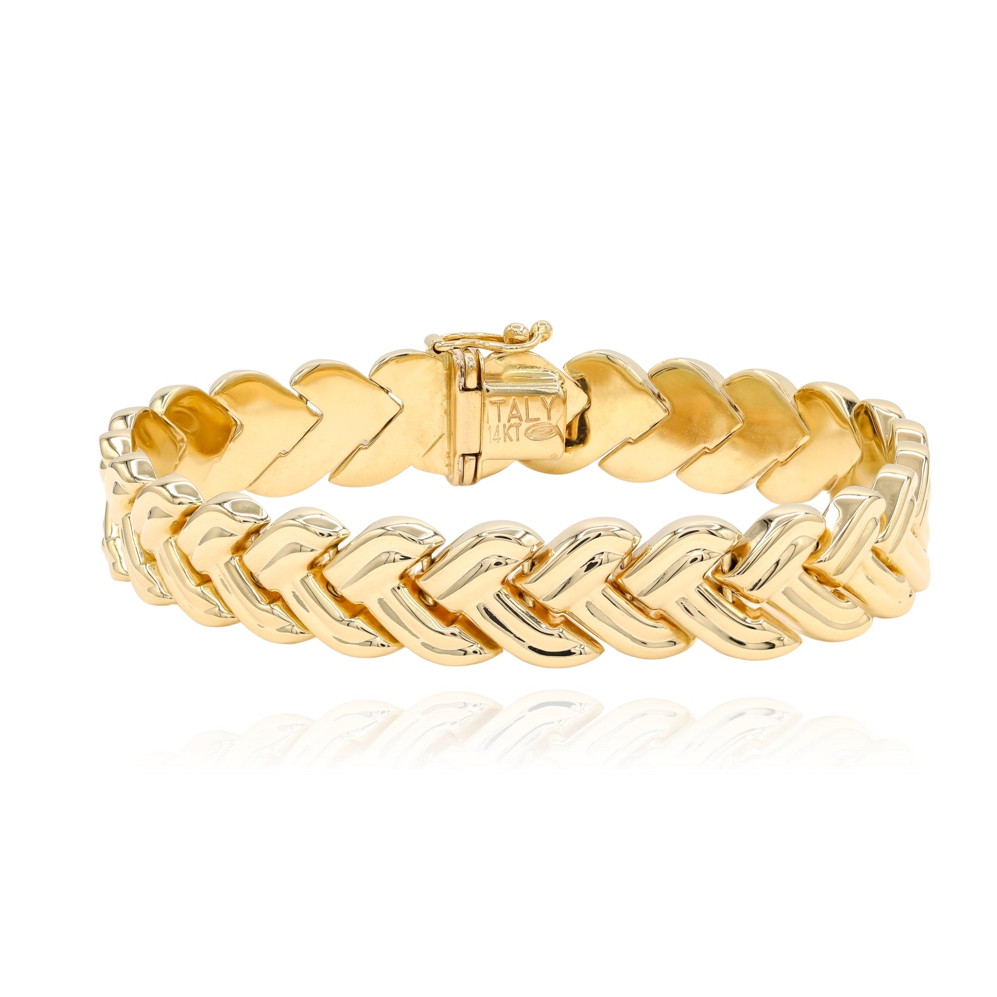 ESTATE 14K YELLOW GOLD CHEVRON LINK BRACELET 217-03330