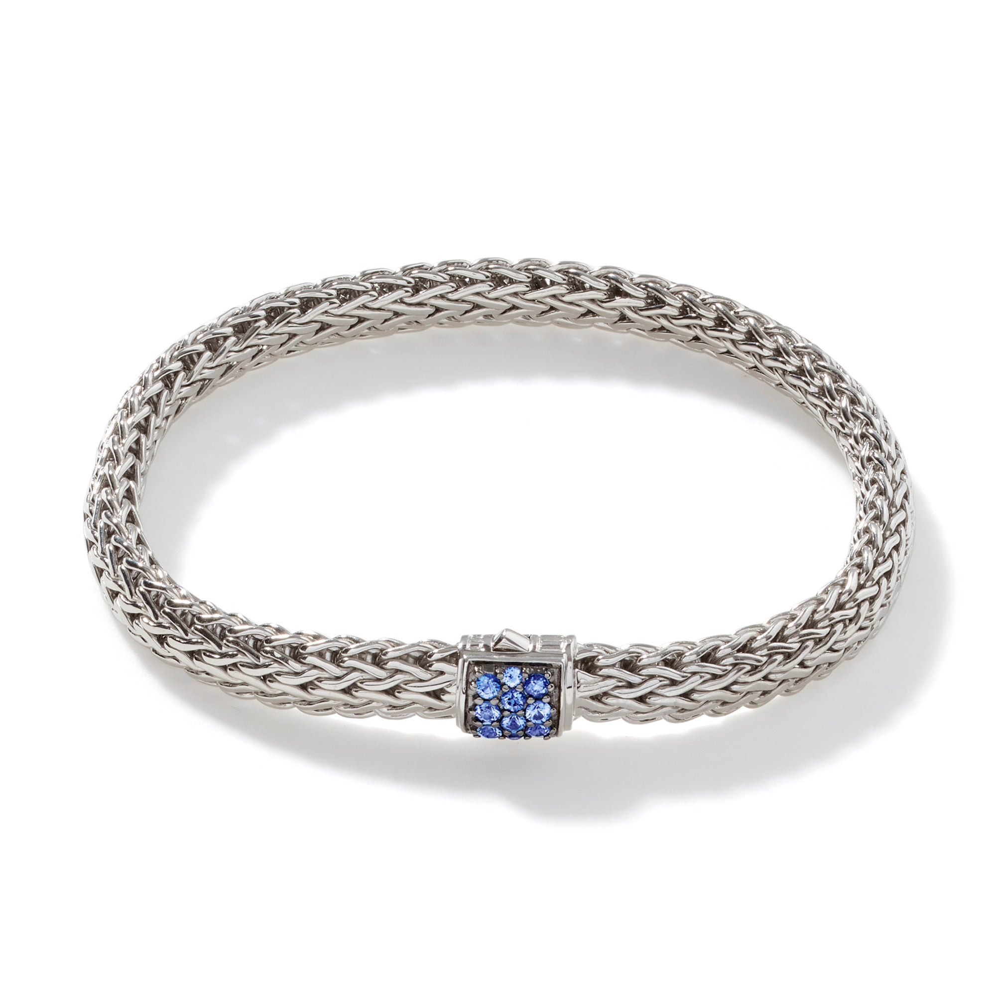 JOHN HARDY MEDIUM STERLING SILVER ICON BRACELET WITH BLUE