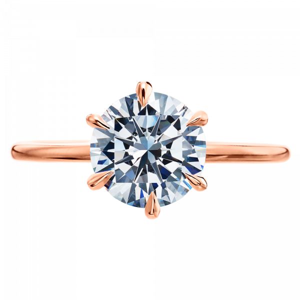 Rose gold 6 prong engagement ring store