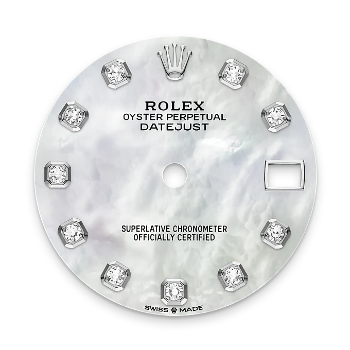 Rolex Datejust 31 Oyster, 31 mm, Oystersteel, white gold and diamonds M278384RBR-0008