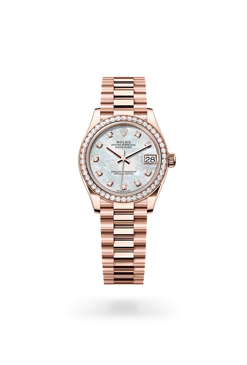 Rolex Datejust 31 Oyster, 31 mm, Everose gold and diamonds M278285RBR-0005