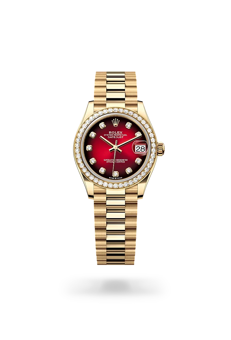 Rolex Datejust 31 Oyster, 31 mm, yellow gold and diamonds M278288RBR-0041