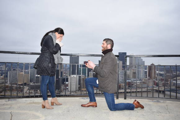Max Proposes to Vivian with a Henne Engagement Ring While Overlooking Mt. Washington