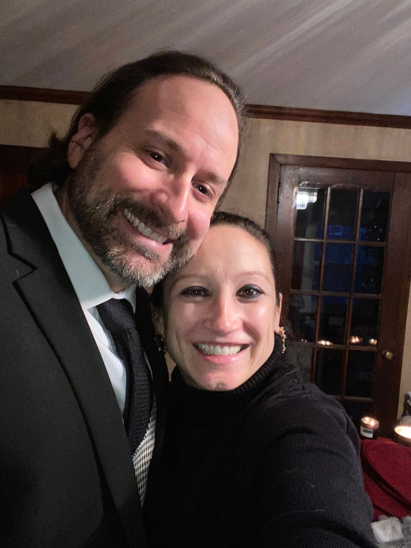 Henne Engagement Ring Couple Kevin & Beth Celebrating Their Proposal with Big Smiles