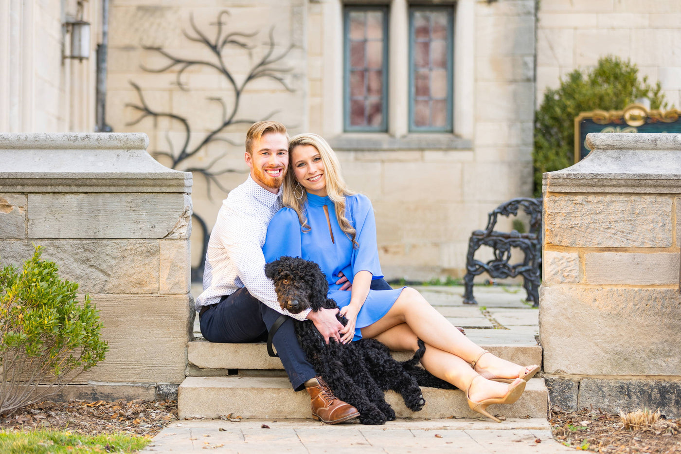 Henne Engagement Ring Couple Kyle & Alyssa With Their Dog