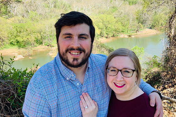 Henne Engagement Ring Couple David and Christina Overlooking George Washington Memorial Parkway