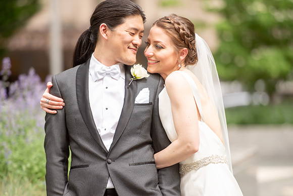 Henne Engagement Ring Couple Christopher & Sarah on Their Wedding Day