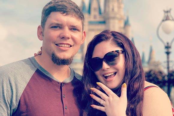 Tyler & Summer Showing Off Summer's Engagement Ring from Henne at Walt Disney World