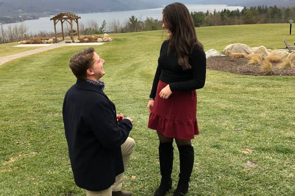 Jake on One Knee Proposing to Brianna With a Henne Engagement Ring