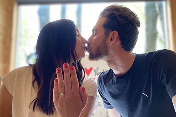 Matt & Aly Share a Kiss and Show off Aly's Engagement Ring from Henne Jewelers