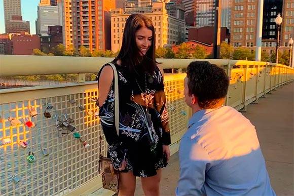 Jake Proposes to Rachel with an Engagement Ring from Henne Jewelers