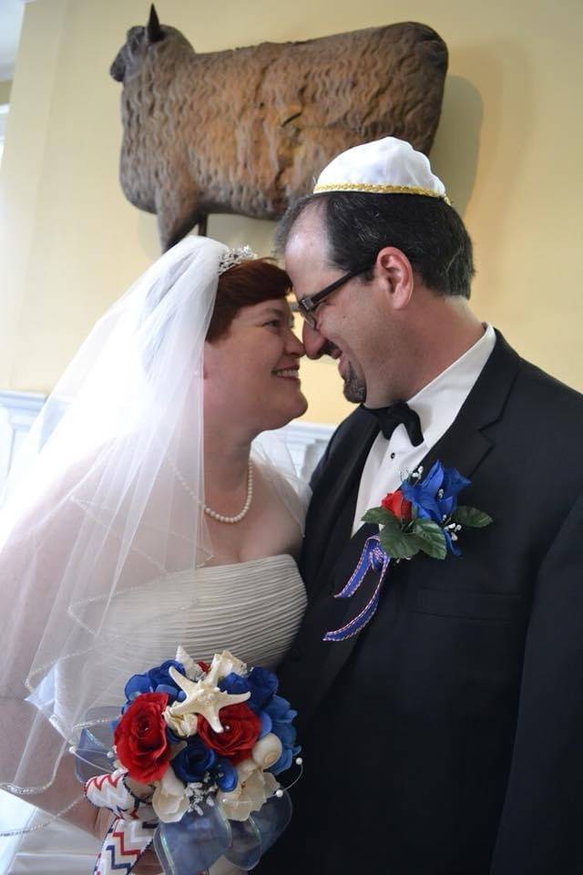 Henne Engagement Ring Couple Jeffrey and Julia on Their Wedding Day