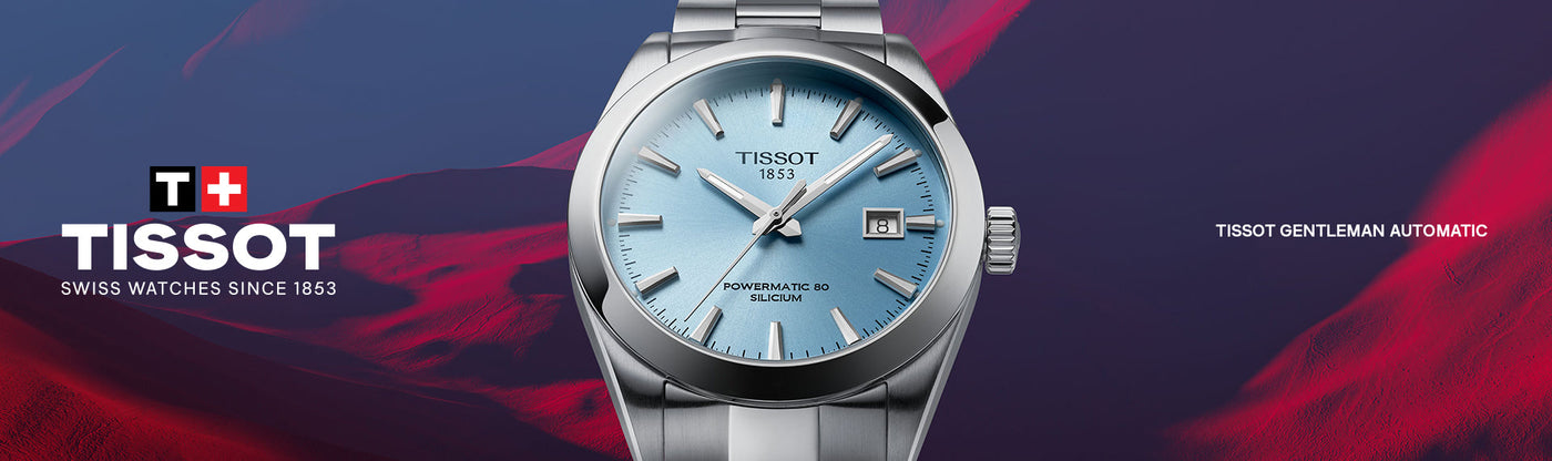 Tissot Gentleman blue dial watch banner