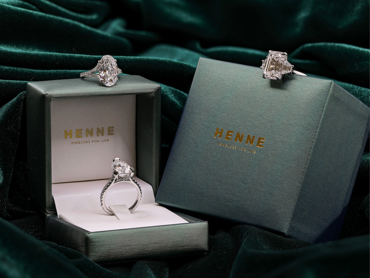 three-stone engagement ring