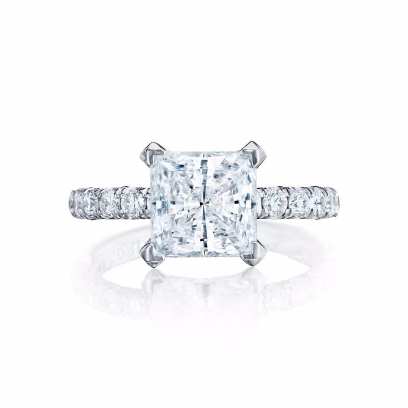 18K White Gold Tacori Petite Crescent Semi-Mount Diamond Engagement Ring (Setting Only)