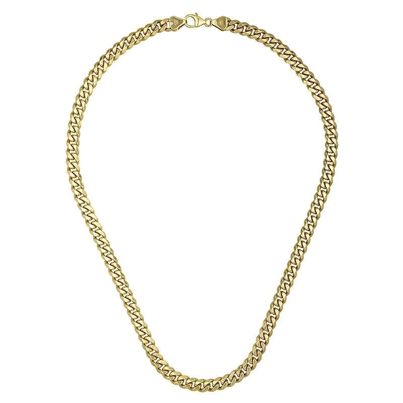 24-inch 14K yellow gold 6.8mm curb link chain with large lobster clasp