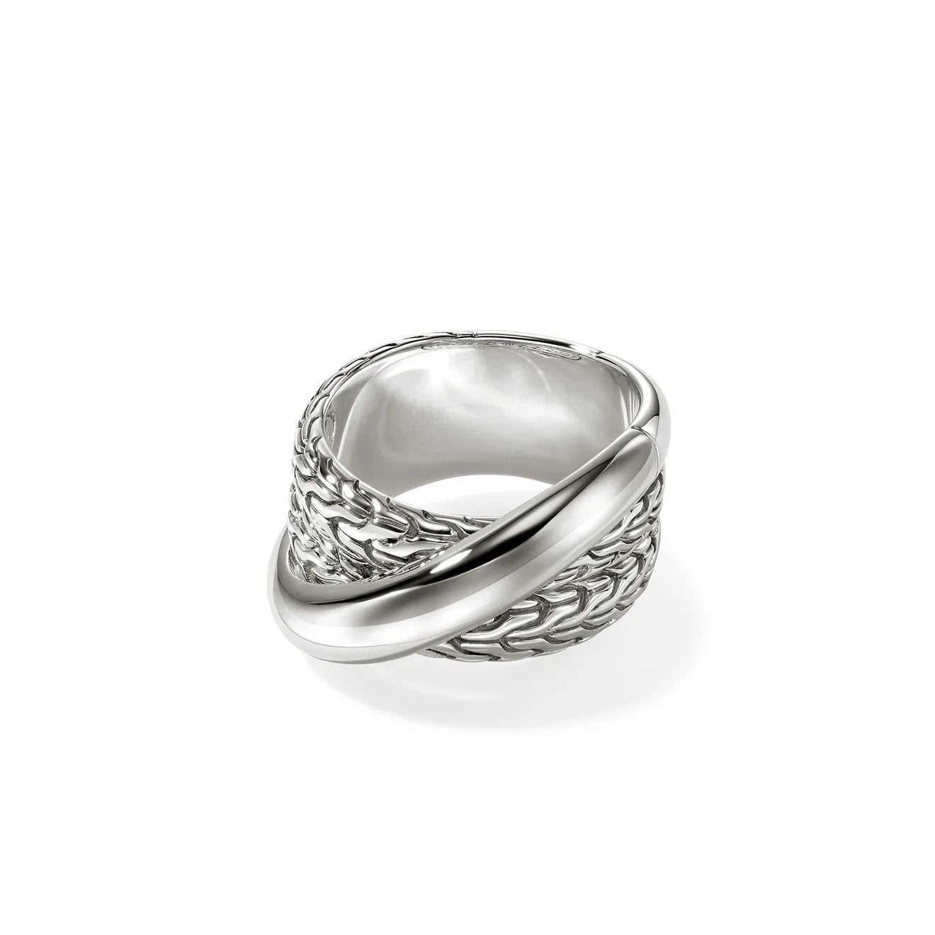 JOHN HARDY ESSENTIAL STERLING SILVER 12.5 CROSSOVER RING