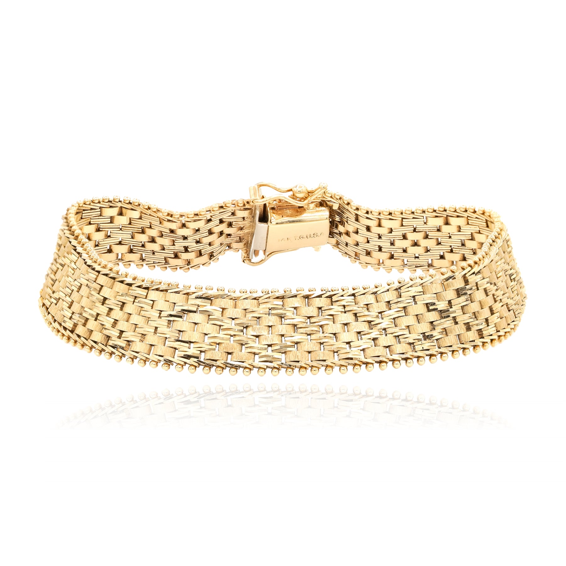 ESTATE 14K YELLOW GOLD WOVEN LINK BRACELET