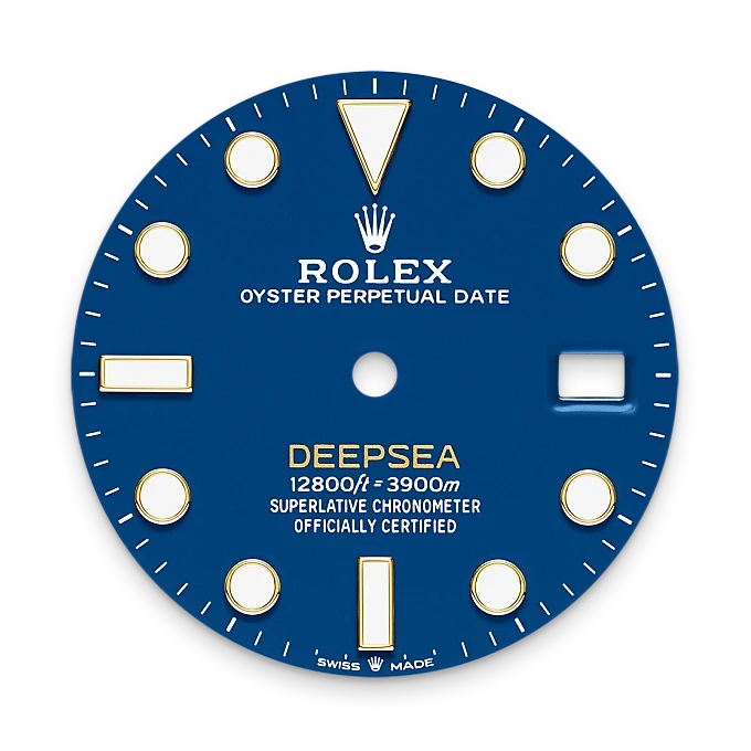 Blue Rolex watch dial marked 