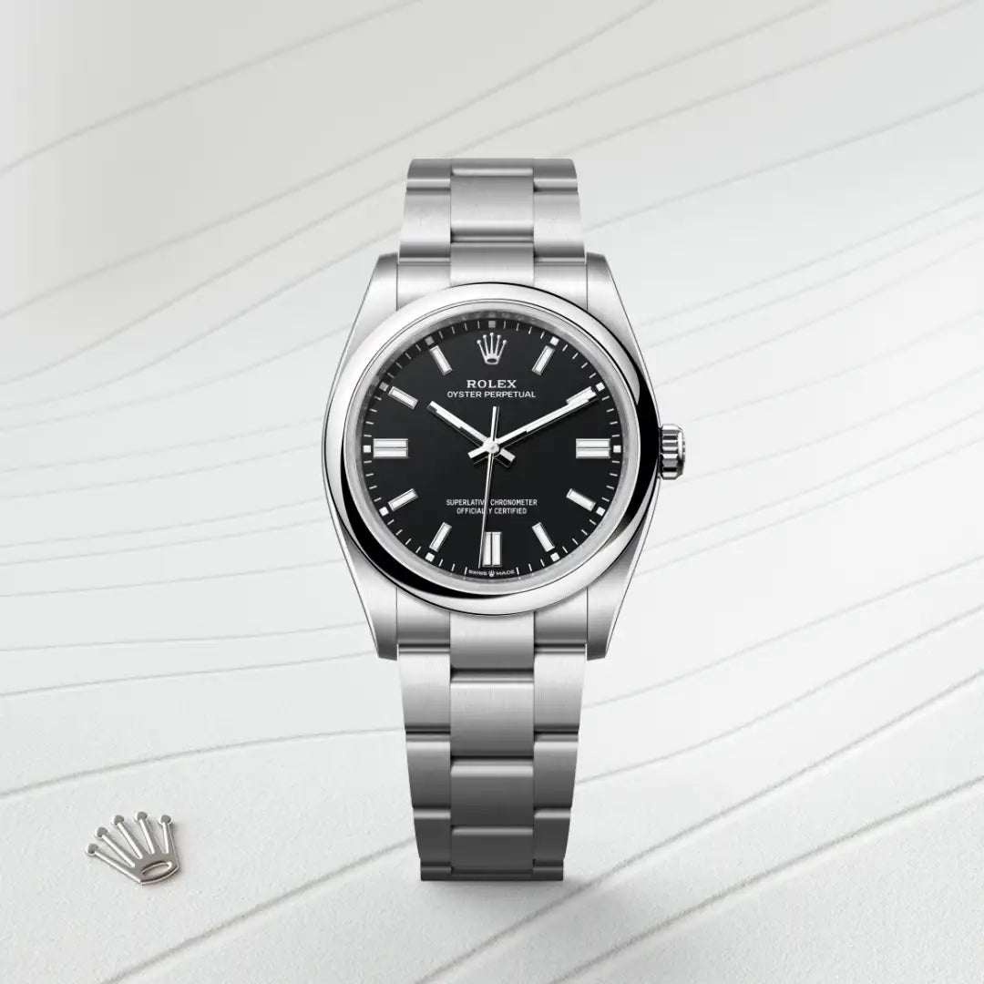 rolex Oyster Perpetual in Oystersteel, M126000-0014 - Henne Jewelers