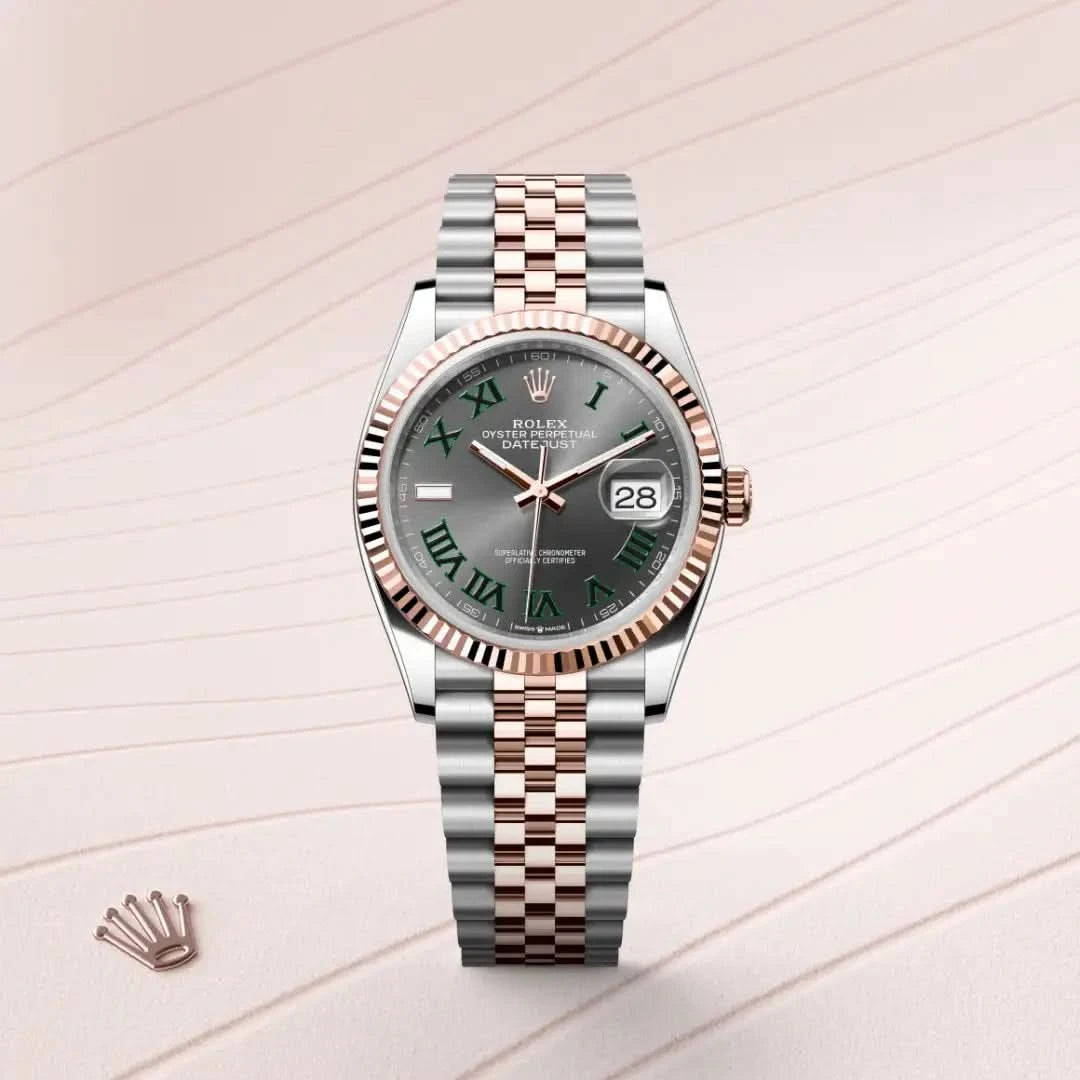 rolex datejust in everose rolesor - combination of oystersteel and everose gold, M126231-0029 - henne jewelers