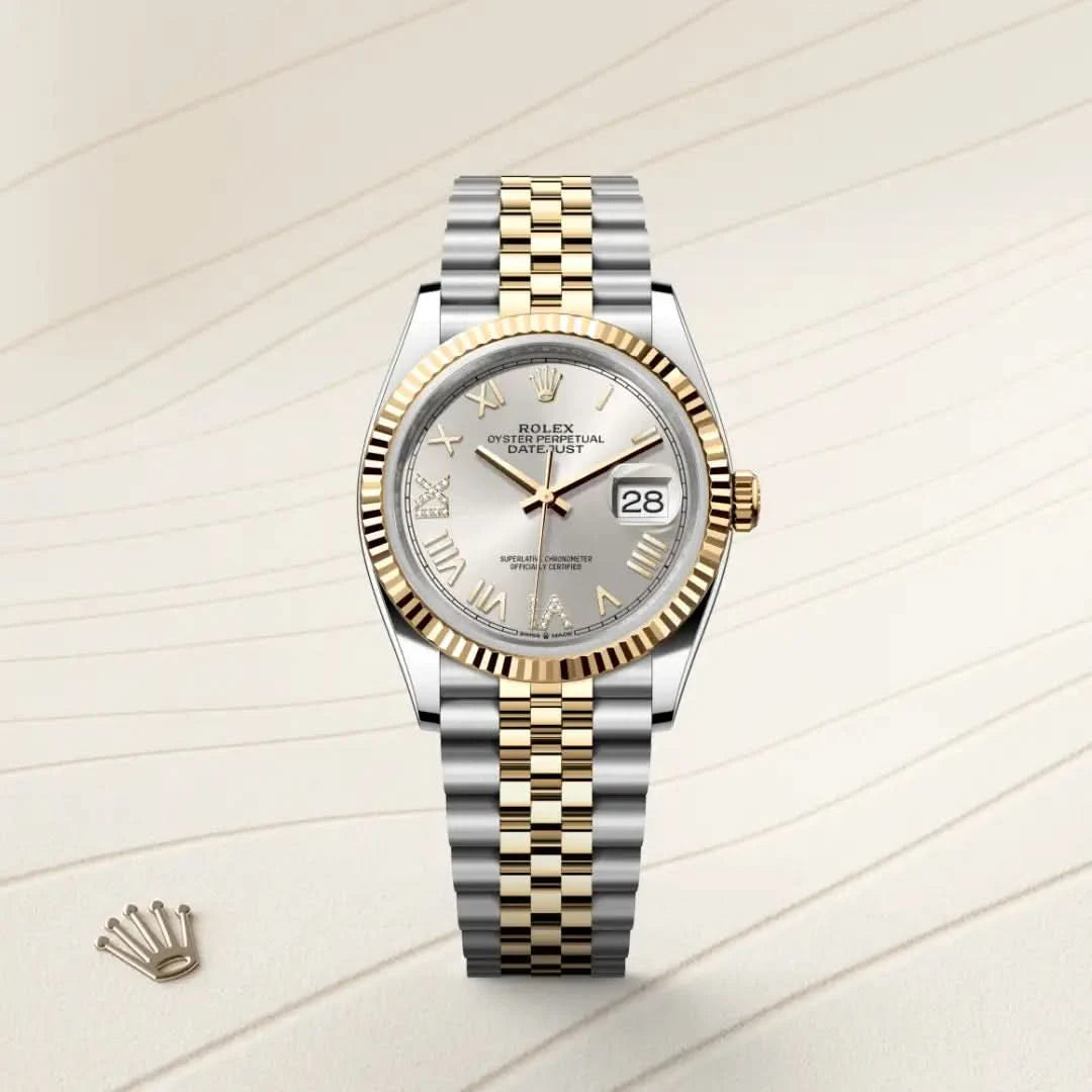 rolex datejust in yellow rolesor - combination of oystersteel and yellow gold, M126233-0051 - henne jewelers