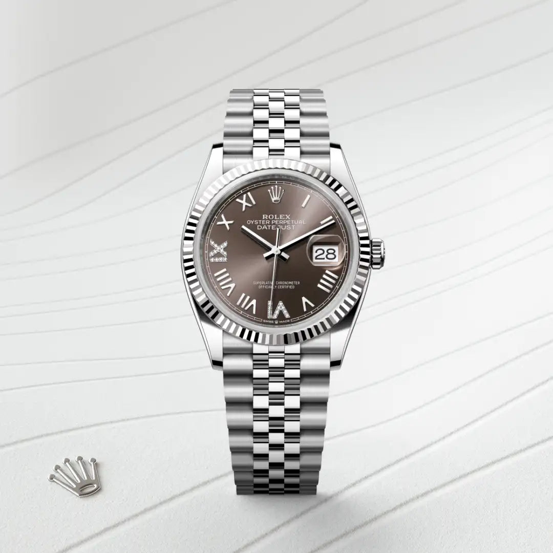 rolex Datejust in White Rolesor - combination of Oystersteel and white gold, M126234-0071 - Henne Jewelers