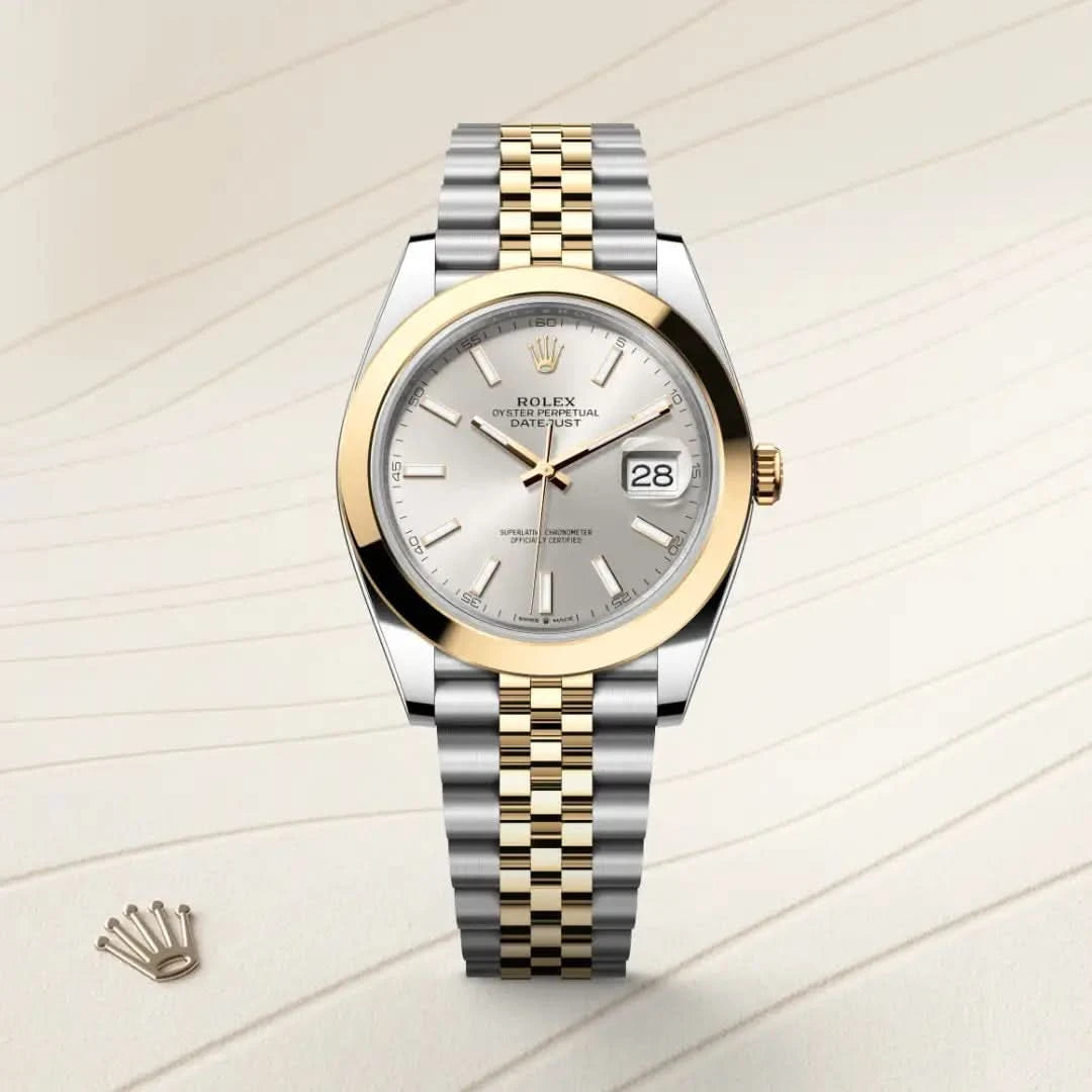 rolex datejust in yellow rolesor - combination of oystersteel and yellow gold, M126303-0002 - henne jewelers