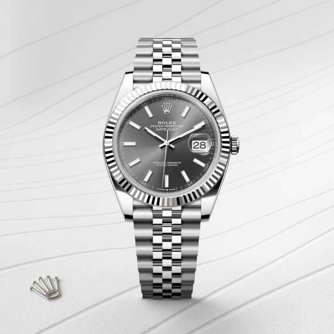 rolex Datejust in White Rolesor - combination of Oystersteel and white gold, M126334-0014 - Henne Jewelers