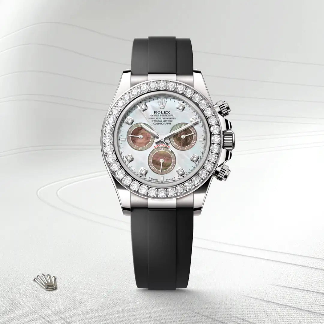 rolex Cosmograph Daytona in 18 kt white gold, M126589RBR-0001 - Henne Jewelers