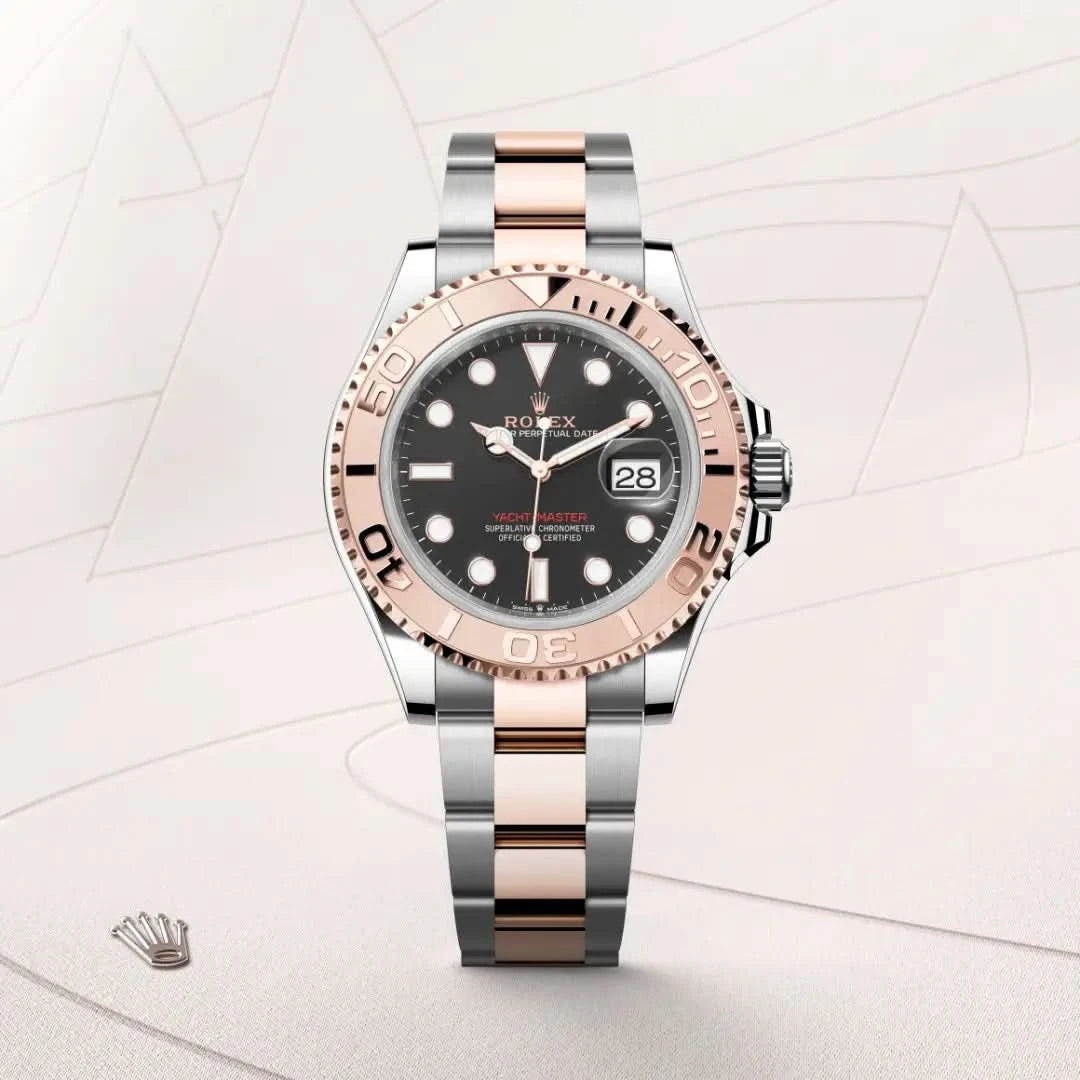 rolex yacht-master in everose rolesor - combination of oystersteel and everose gold, M126621-0002 - henne jewelers