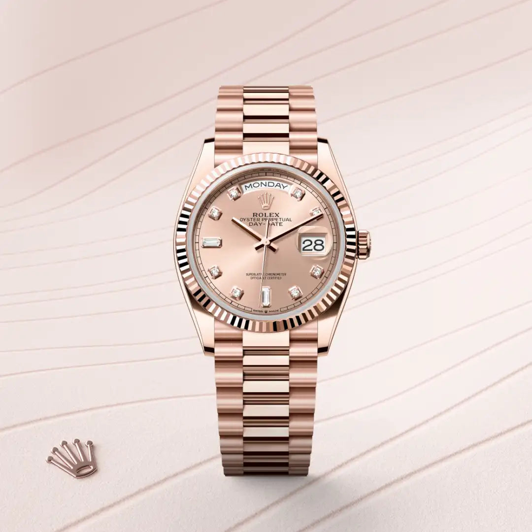 rolex Day-Date in 18 kt Everose gold, M128235-0009 - Henne Jewelers