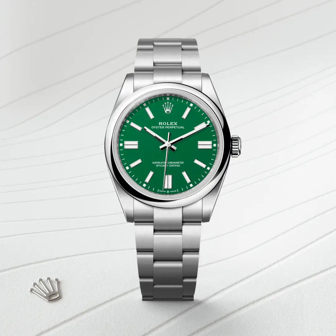 rolex Oyster Perpetual in Oystersteel, M134300-0004 - Henne Jewelers