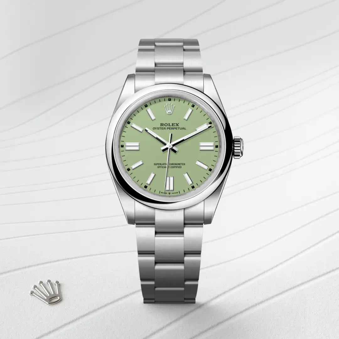 rolex Oyster Perpetual in Oystersteel, M134300-0006 - Henne Jewelers