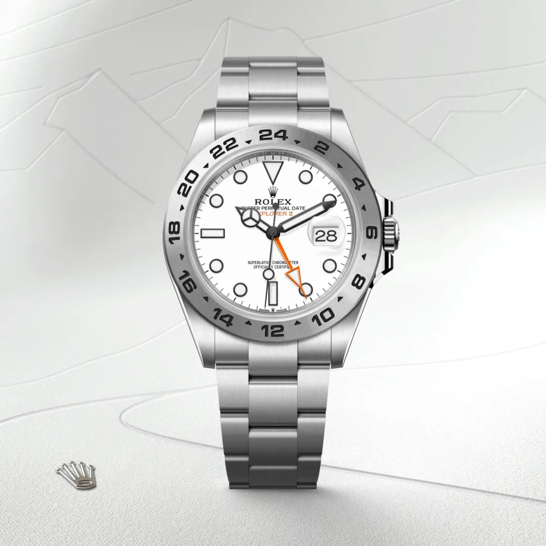 rolex Explorer II in Oystersteel, M226570-0001 - Henne Jewelers