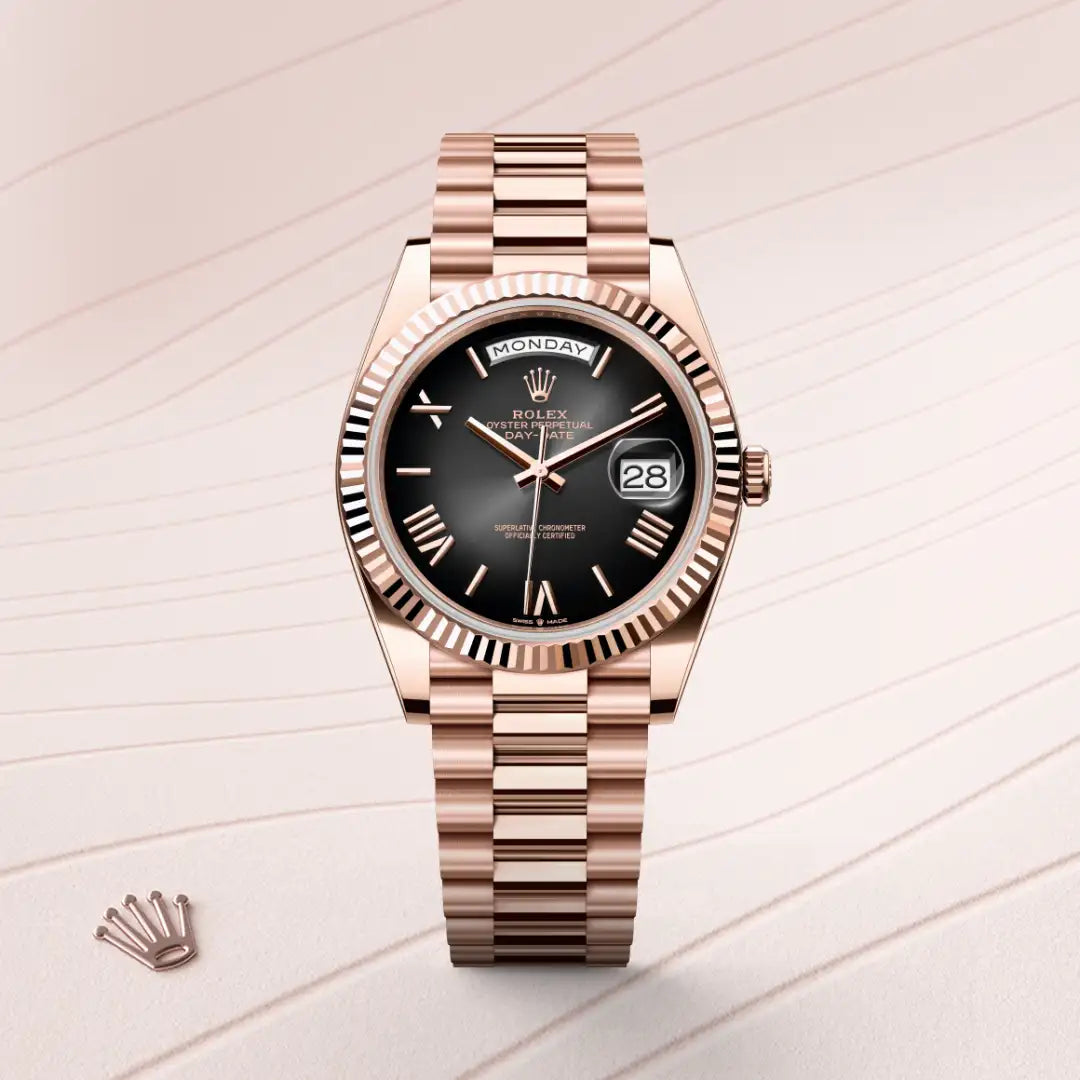 rolex Day-Date in 18 kt Everose gold, M228235-0055 - Henne Jewelers