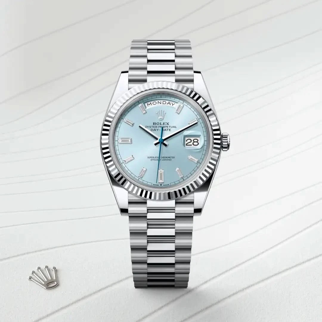 rolex day-date in platinum, M228236-0006 - henne jewelers