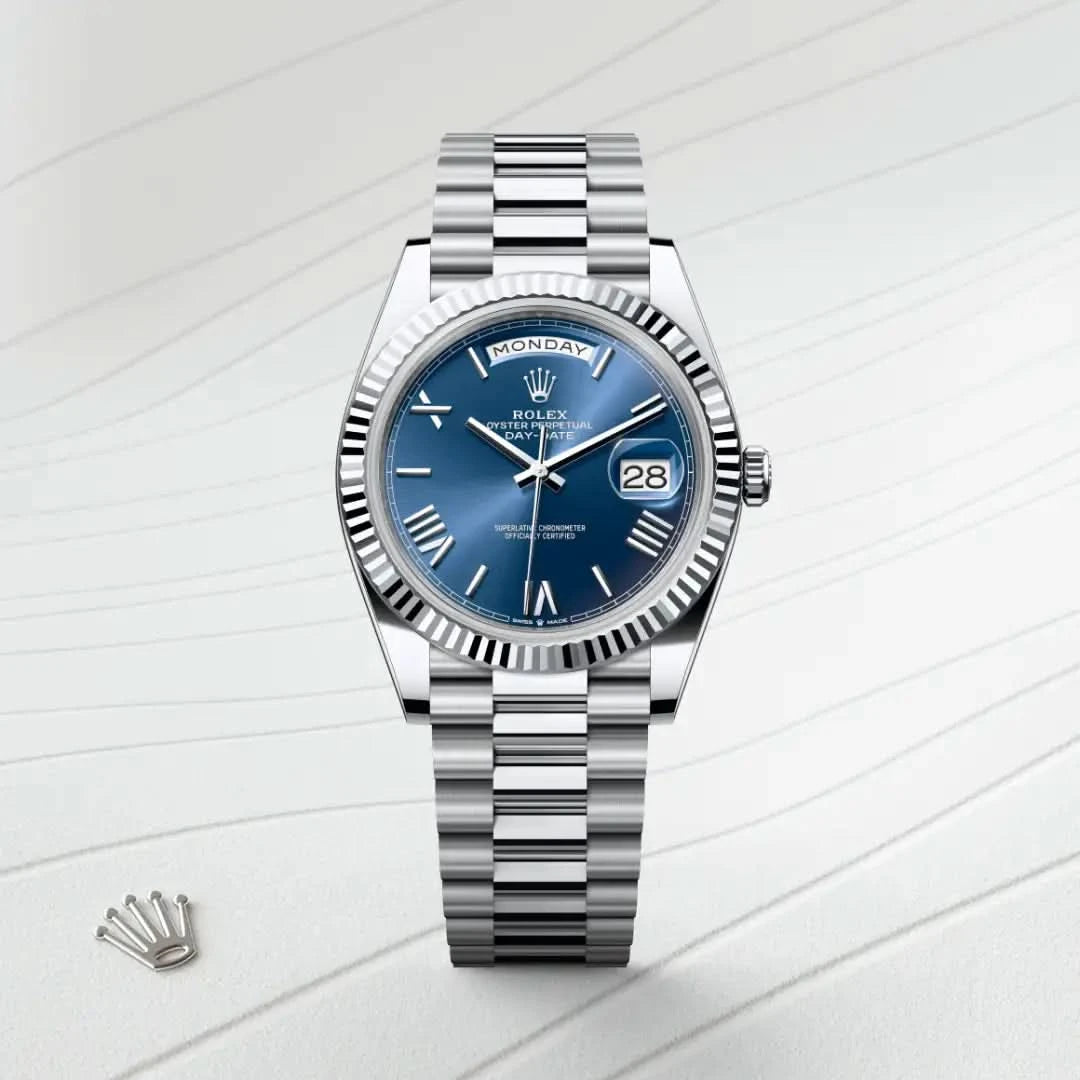 rolex day-date in platinum, M228236-0007 - henne jewelers