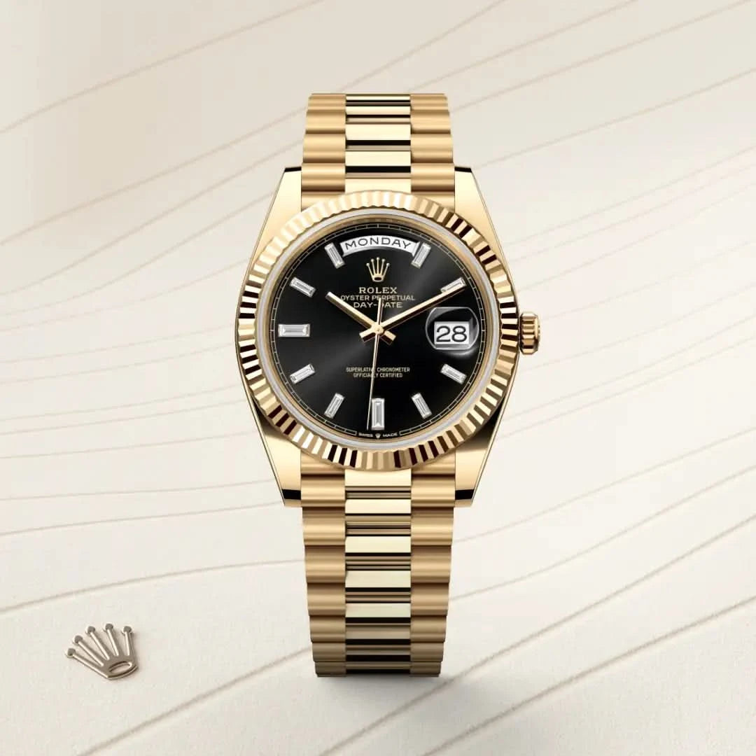 rolex day-date in 18 ct yellow gold, M228238-0004 - henne jewelers