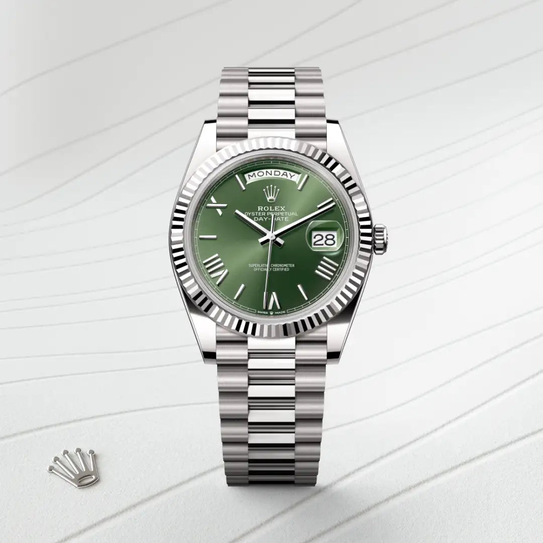 rolex Day-Date in 18 kt white gold, M228239-0033 - Henne Jewelers