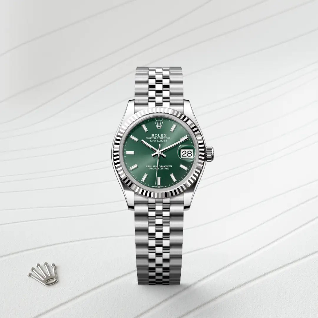 rolex Datejust in White Rolesor - combination of Oystersteel and white gold, M278274-0018 - Henne Jewelers
