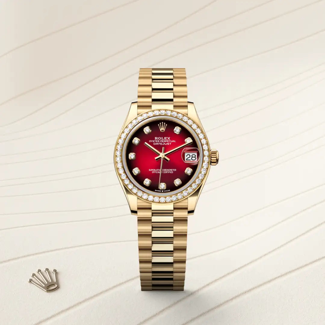 rolex Datejust in 18 kt yellow gold, M278288RBR-0041 - Henne Jewelers