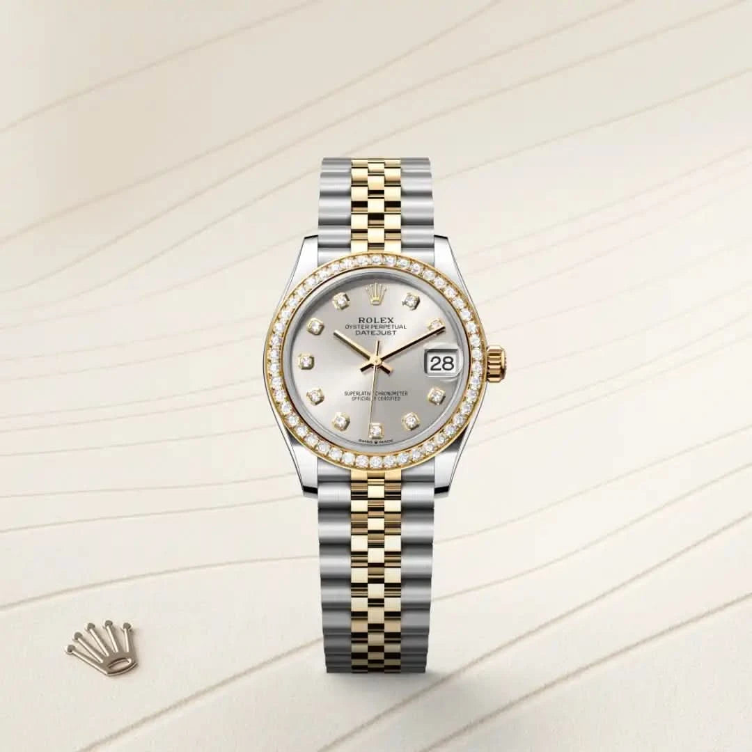 rolex datejust in yellow rolesor - combination of oystersteel and yellow gold, M278383RBR-0020 - henne jewelers