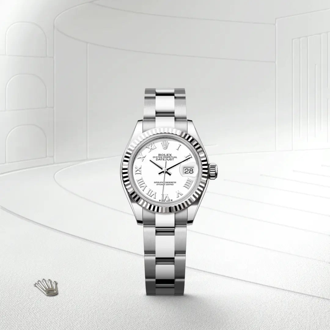 rolex Lady-Datejust in White Rolesor - combination of Oystersteel and white gold, M279174-0020 - Henne Jewelers
