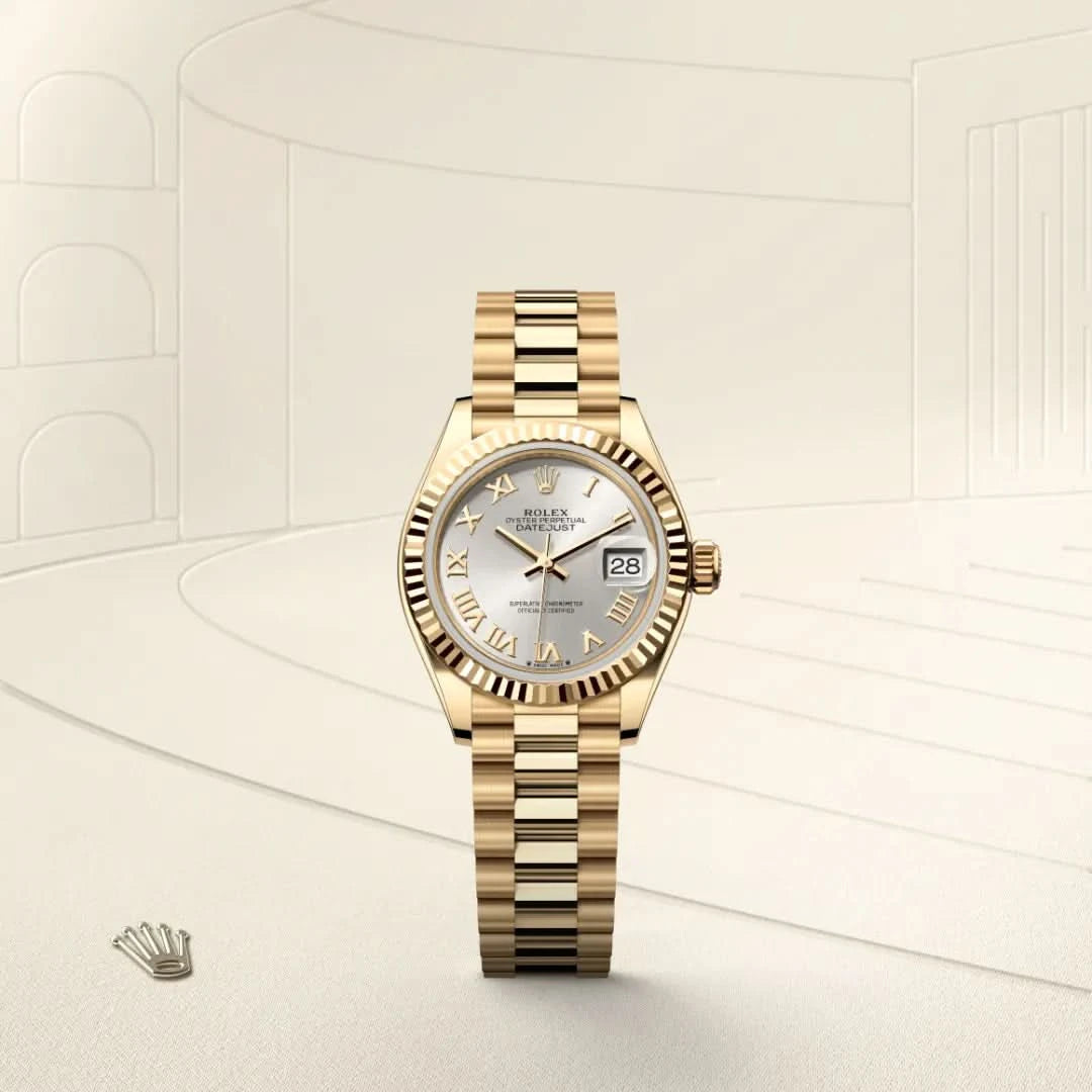 rolex lady-datejust in 18 ct yellow gold, M279178-0020 - henne jewelers