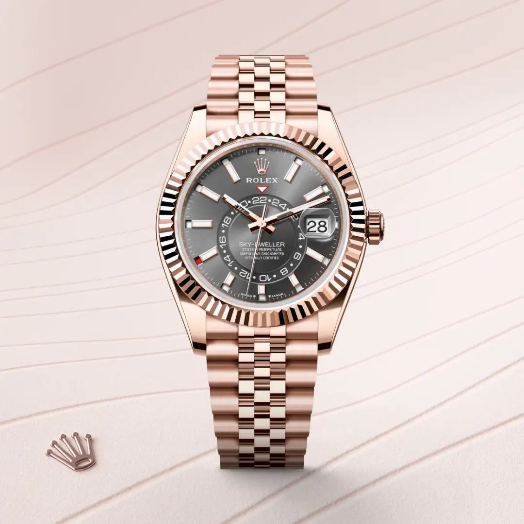 rolex Sky-Dweller in 18 kt Everose gold, M336935-0008 - Henne Jewelers