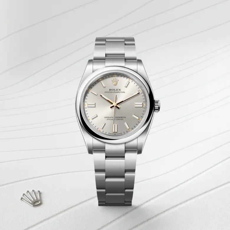 rolex Oyster Perpetual in Oystersteel, M126000-0001 - Henne Jewelers