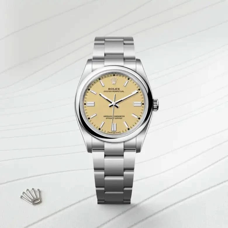 rolex oyster perpetual in oystersteel, M126000-0012 - henne jewelers