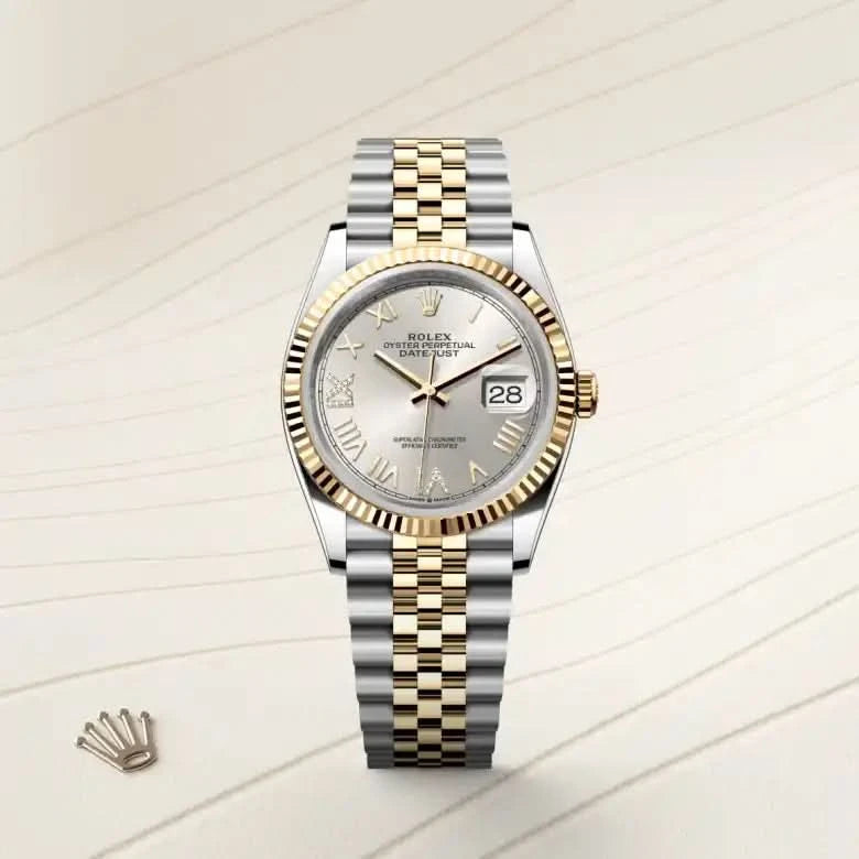rolex datejust in yellow rolesor - combination of oystersteel and yellow gold, M126233-0051 - henne jewelers